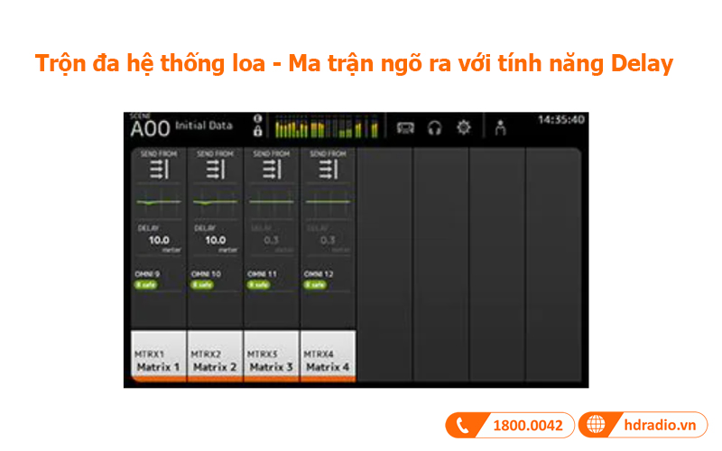 Tính năng Delay bàn mixer Yamaha TF1