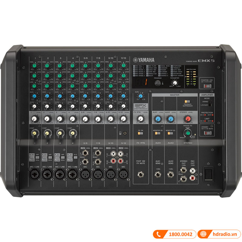 Bàn Mixer Yamaha EMX5, 12 Kênh, Mixer kèm công suất-1