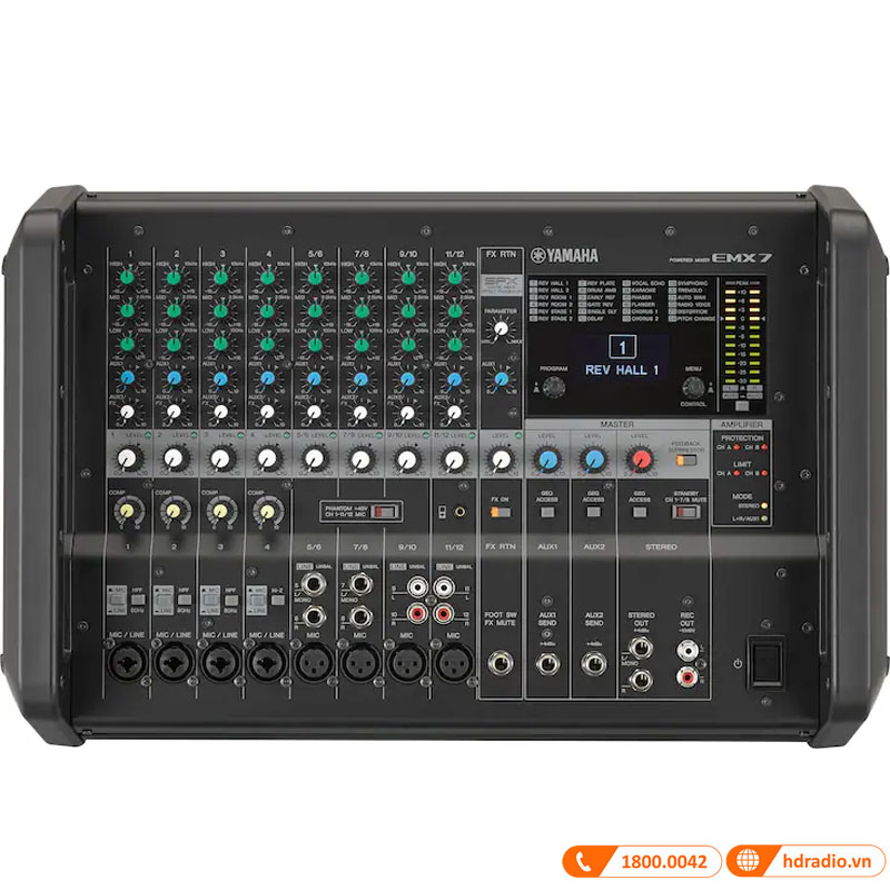 Bàn Mixer Yamaha EMX7, 12 Kênh, Mixer kèm công suất-1