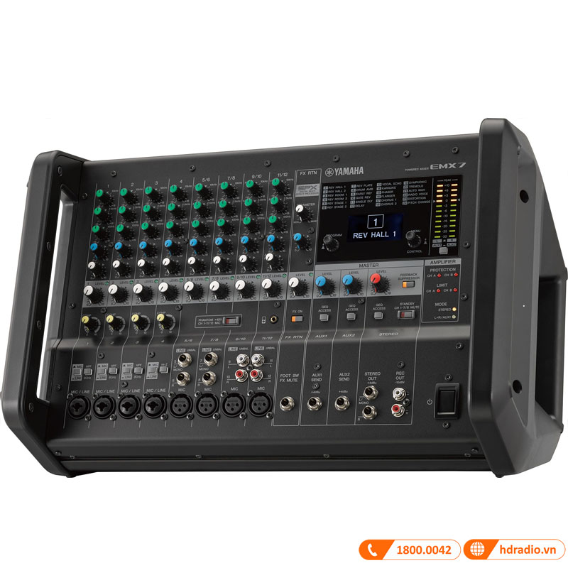 Bàn Mixer Yamaha EMX7, 12 Kênh, Mixer kèm công suất-2