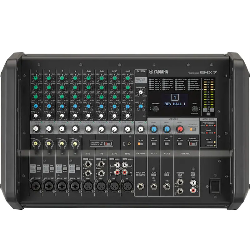 Bàn Mixer Yamaha EMX7, 12 Kênh, Mixer kèm công suất