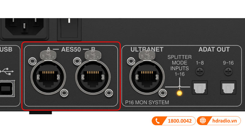 Cổng AES50 kép cho khả năng kết nối lớn