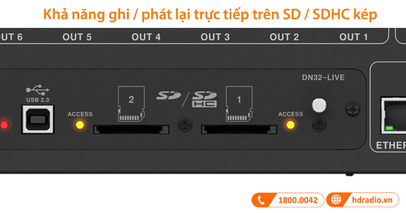 2 đầu cho thẻ nhớ ghi/phát nội dung