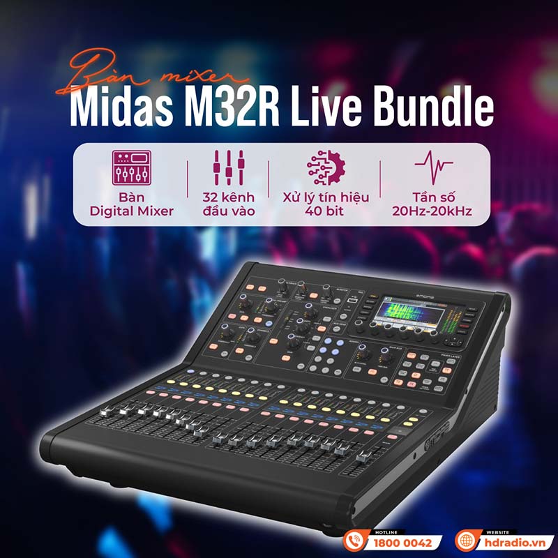 tính năng Bàn mixer Midas M32R Live Bundle