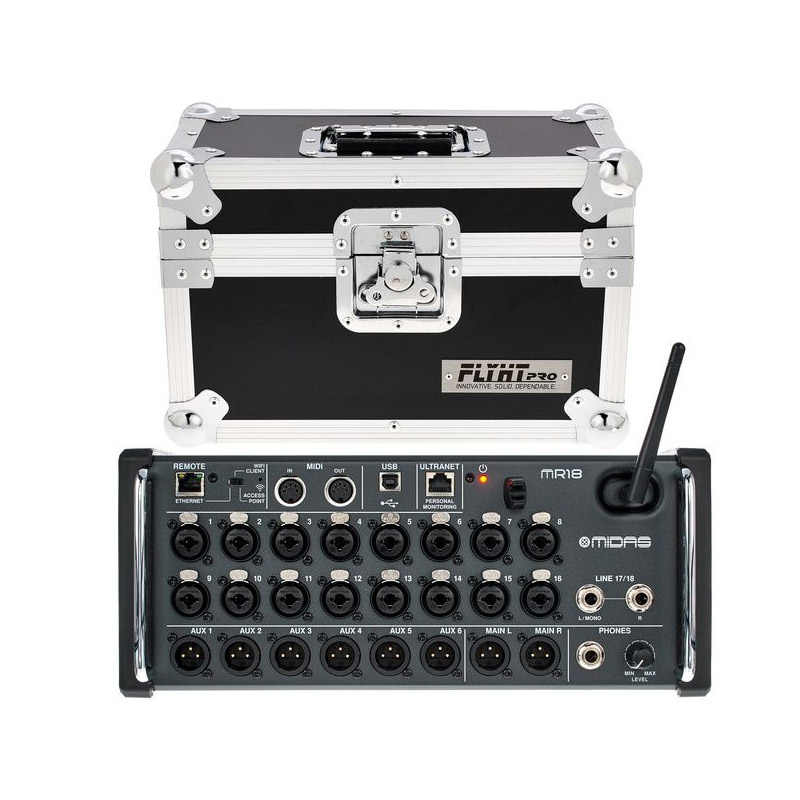 Bộ Mixer Midas MR 18 + Flyht Case Bundle