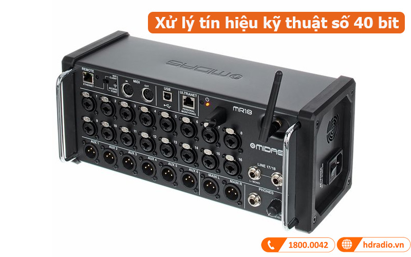Mixer Midas MR 18 Flyht Case Bundle xử lý âm thanh ấn tượng