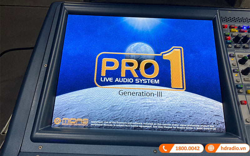 Bàn mixer Midas Pro1-TP màn hình hiển thị 