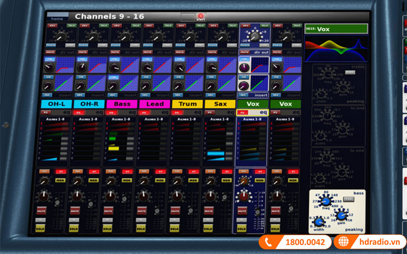 Bàn mixer Midas Pro2C-CC-IP màn hình hiển thị màu