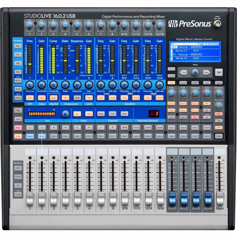 Bàn Mixer PreSonus StudioLive Classic 16.0.2 USB Digital Console, 16 Kênh, 12 XMAX Class A Preamps