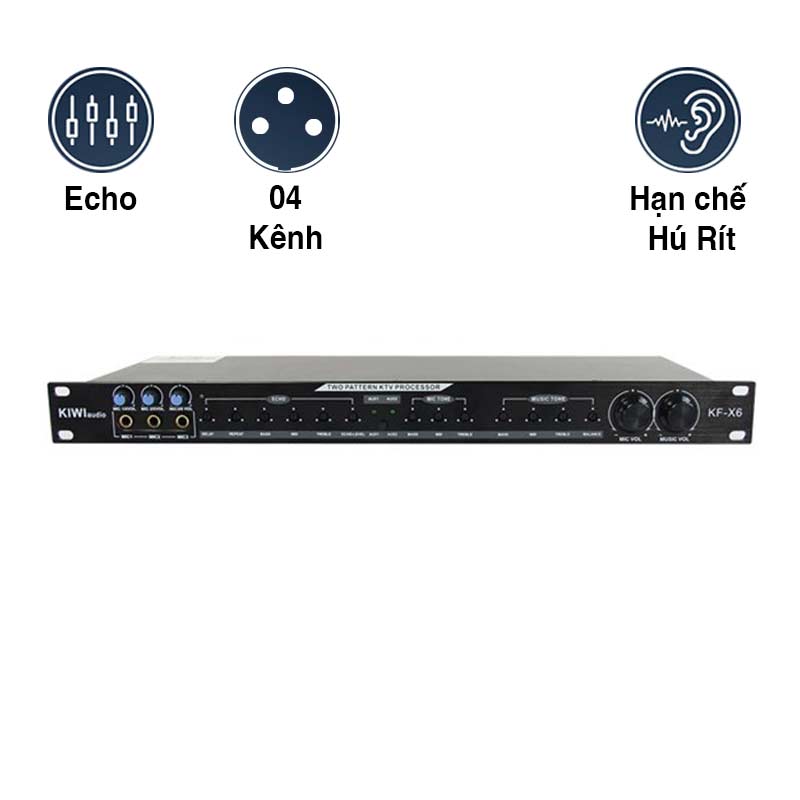 Vang cơ Kiwi KF-X6, RCA, Chống hú