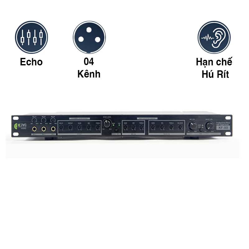 Vang cơ Kiwi KF X8 chống hú rít, Echo kép