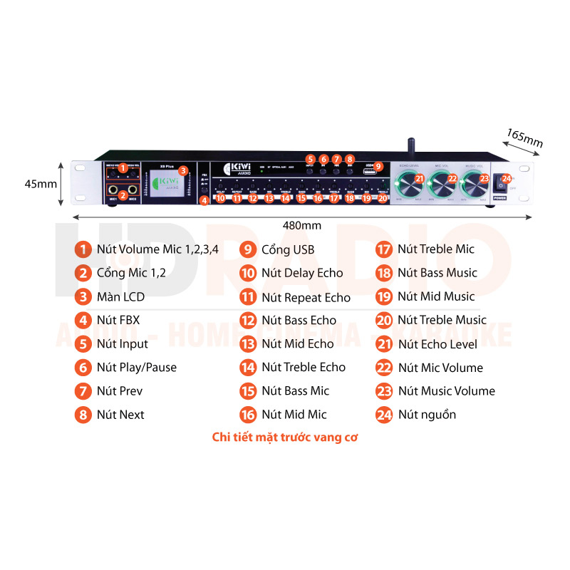 Chú thích Vang cơ Kiwi X9 Plus Chú thích Vang cơ Kiwi X9 Plus
