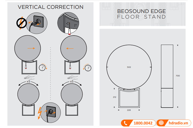 Hướng dẫn sử dụng chân đế loa B&O Beosound Edge Floor Stand Hướng dẫn sử dụng chân đế loa B&O Beosound Edge Floor Stand