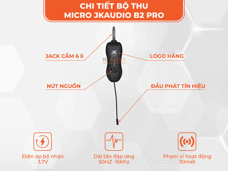 Đầu thu micro JKaudio B2 Pro Đầu thu micro JKaudio B2 Pro