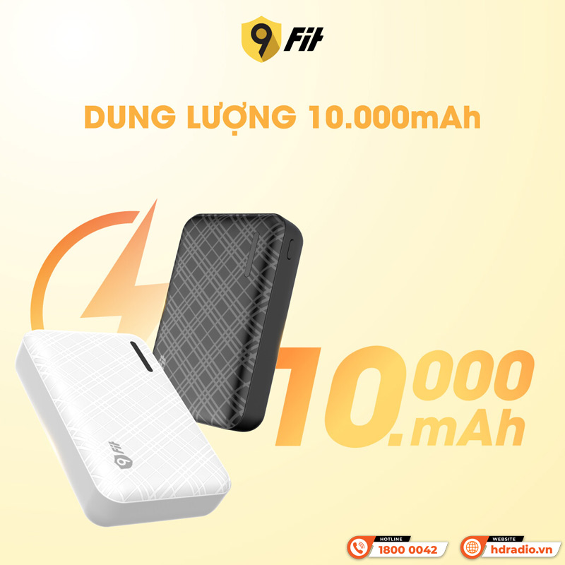 Sạc dự phòng 9FIT Lite 10,000mAh /3.7V Li-Polymer - 9PL1
