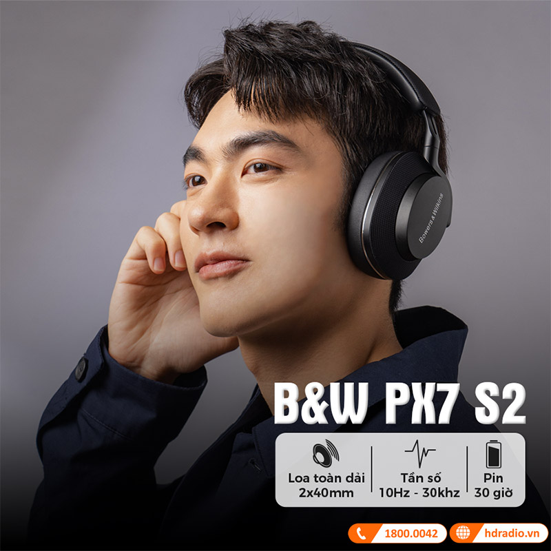 Tai Nghe B&W PX7 S2 (Chụp Tai, Chống Ồn, Pin 30 Giờ, Bluetooth 5.0)-5