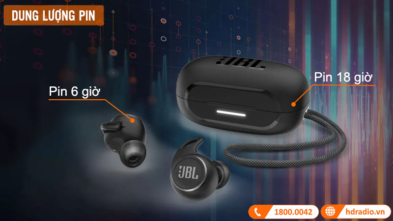 Thời Gian Sử Dụng Trên Tai Nghe JBL Reflect Aero Đến 6 Giờ