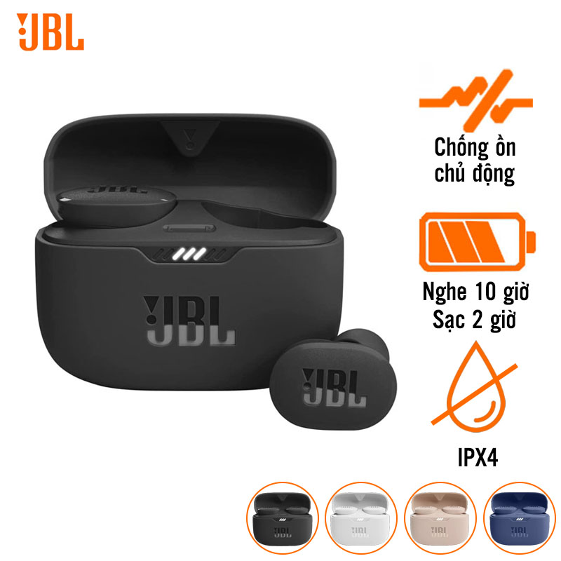 Tai Nghe JBL Tune 130NC (Không Dây, Chống Ồn, Pin 10 Giờ, IPX4)