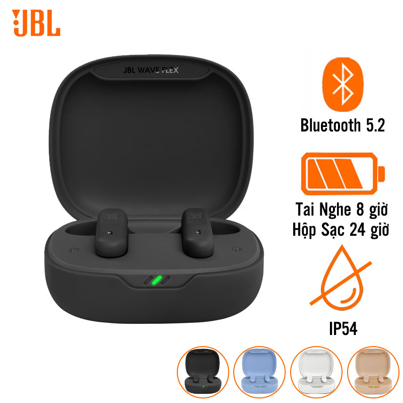 Tai Nghe JBL Wave Flex (Không Dây, Pin 8 Giờ, IP54, Bluetooth 5.2)