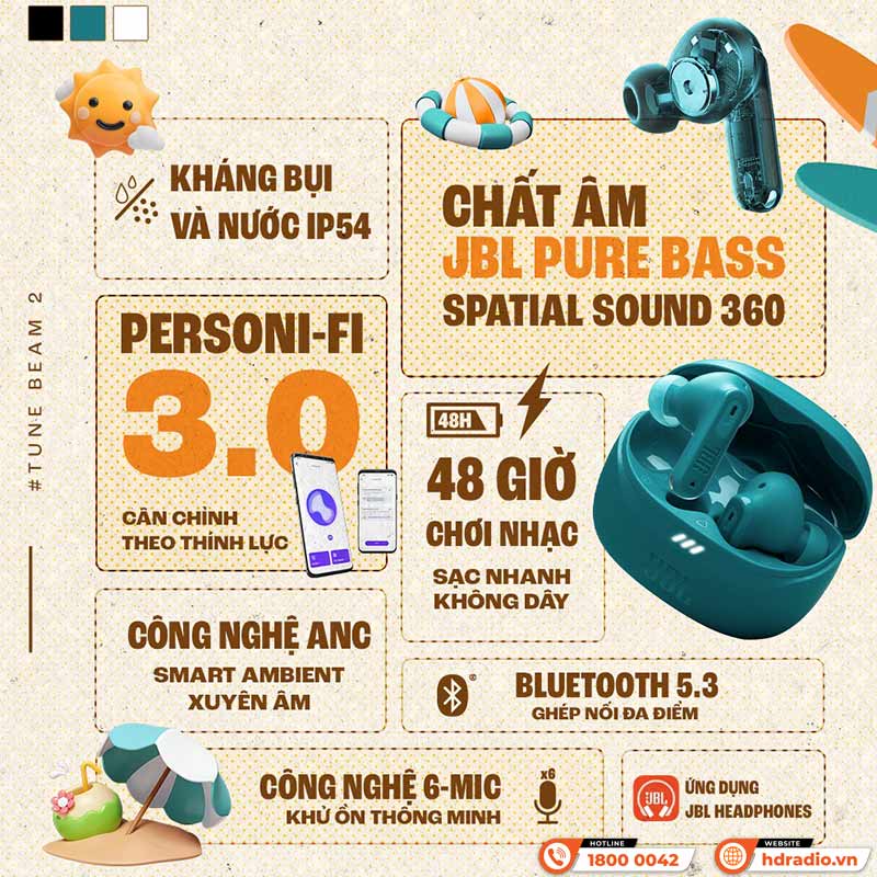 Tai Nghe JBL Tune Beam 2