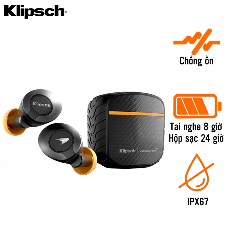 Tai Nghe Klipsch T5 II True Wireless ANC Mclaren Edition