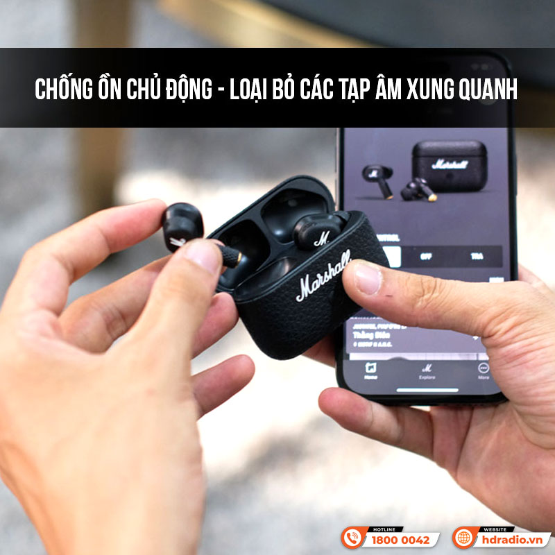 Tai Nghe Không Dây Marshall Motif II (2) A.N.C, Chống Ồn, Pin 6 Giờ, Chống Nước IPX5, Bluetooth 5.3-17