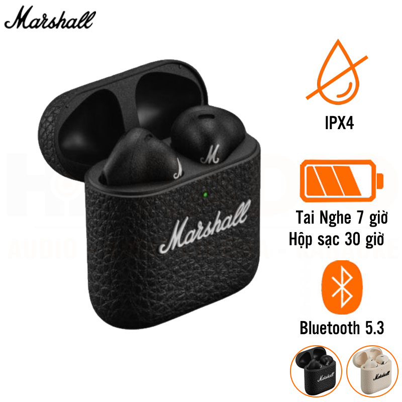 Tai Nghe Không Dây Marshall Minor IV (4) Pin 31 Giờ, Chống Nước IPX4, Bluetooth 5.3