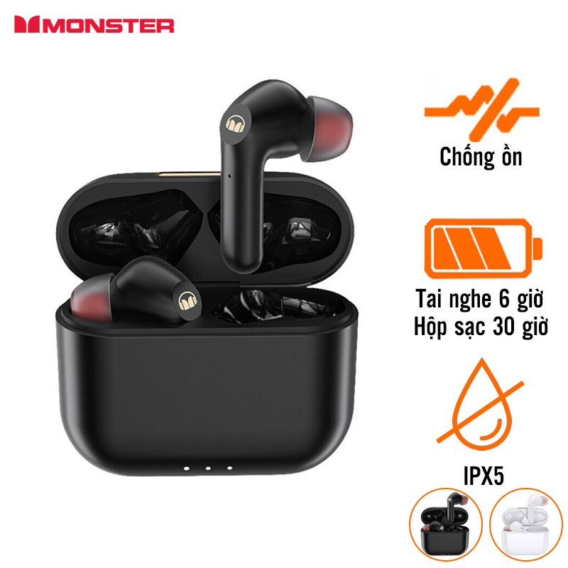 Tai Nghe Monster Clarity 6.0 ANC (Không Dây, Chống Ồn, Pin 6 Giờ, IPX5, Bluetooth 5.0)