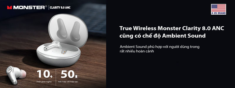 Tai nghe bluetooth Monster Clarity 8.0 ANC