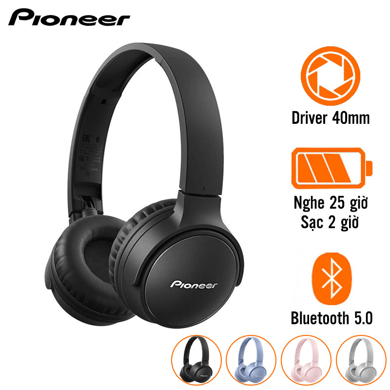 Tai Nghe Pioneer S3 Wireless (Chụp Tai, Pin 25 Giờ, Bluetooth 5.0)