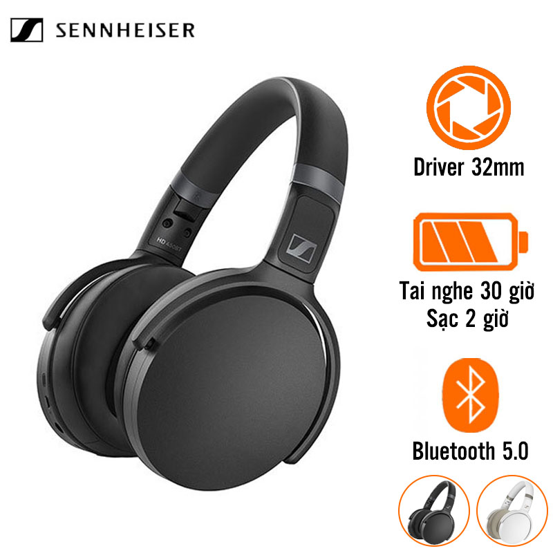 Tai Nghe Sennheiser HD450BT (Chụp Tai, Chống Ồn, Pin 30 Giờ, Bluetooth 5.0)