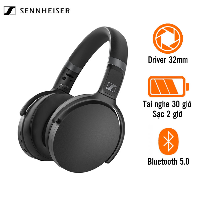 Tai Nghe Sennheiser HD 450SE (Chụp Tai, Chống Ồn, Pin 30 Giờ, Bluetooth 5.0)