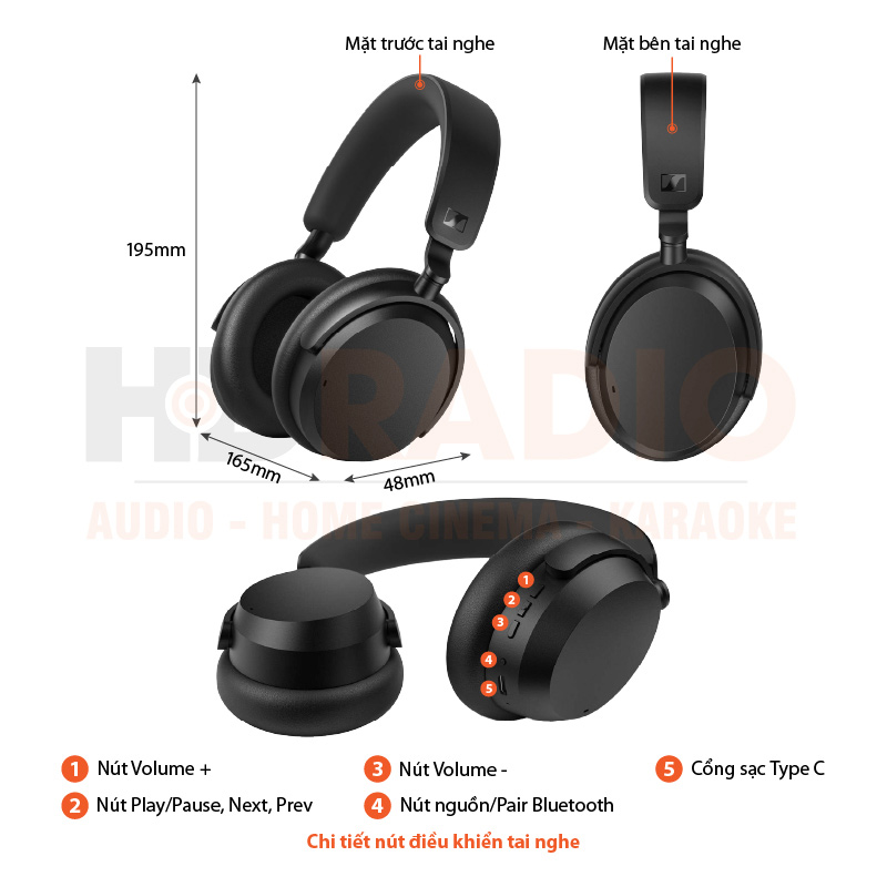 Chú thích Tai Nghe Sennheiser Accentum Wireless