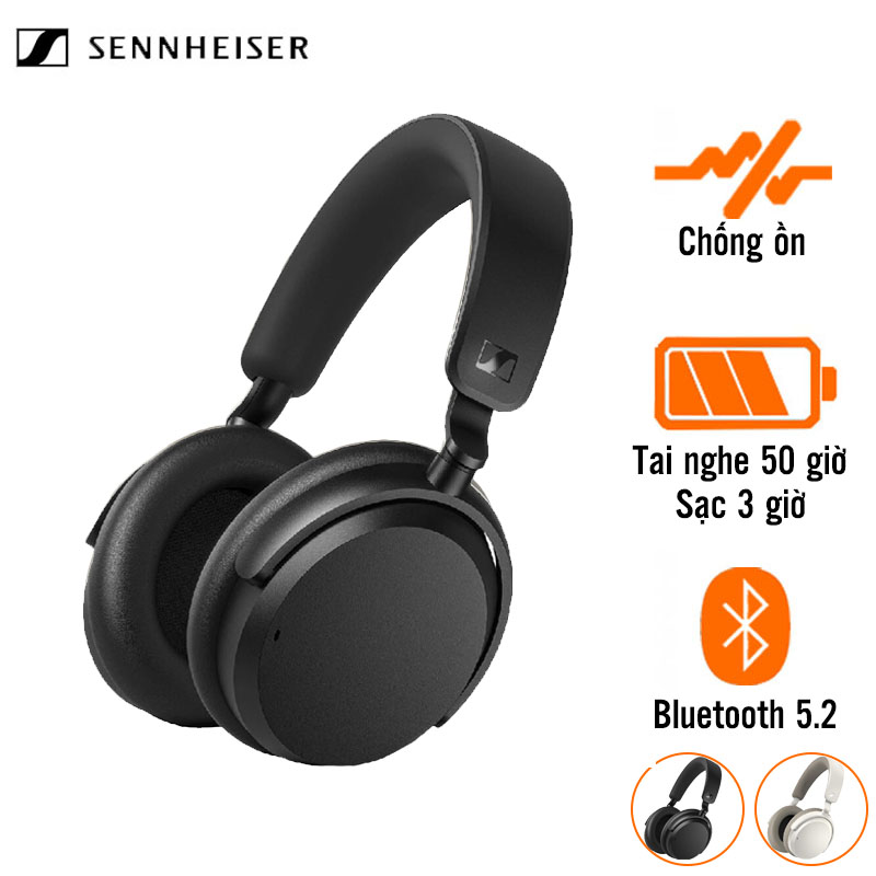 Tai Nghe Sennheiser Accentum Wireless (Chụp Tai, Chống Ồn, Pin 50 Giờ, Bluetooth 5.2)