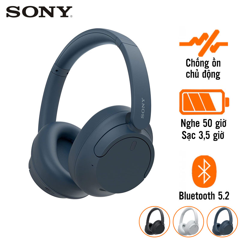 Tai Nghe Sony WH-CH720N (Chụp Tai, Chống Ồn, Pin 50 Giờ, Bluetooth 5.2)
