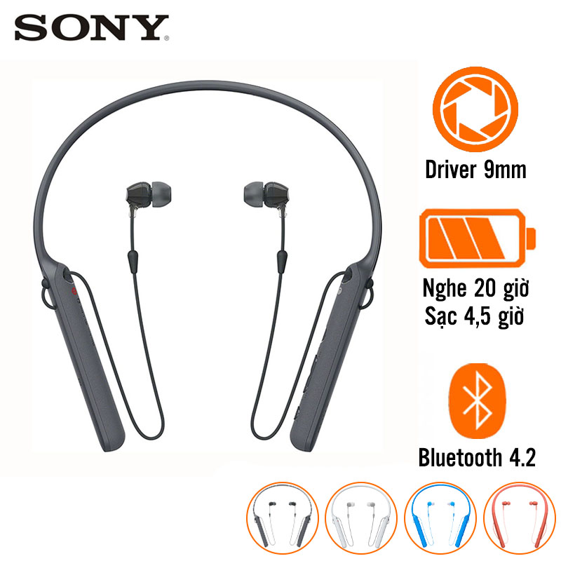 Tai Nghe Sony WI-C400 (Không Dây, Pin 20 Giờ, Bluetooth 4.2)