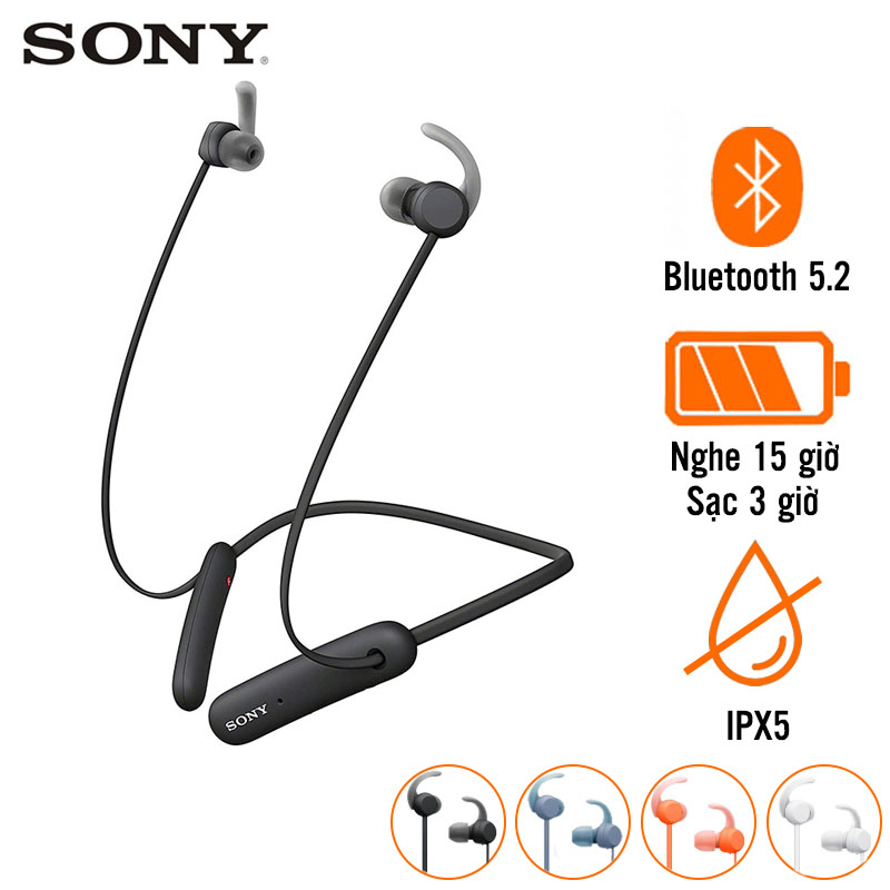 Tai Nghe Sony WI-SP510 (Không Dây, Pin 15 Giờ, IPX5, Bluetooth 5.2)