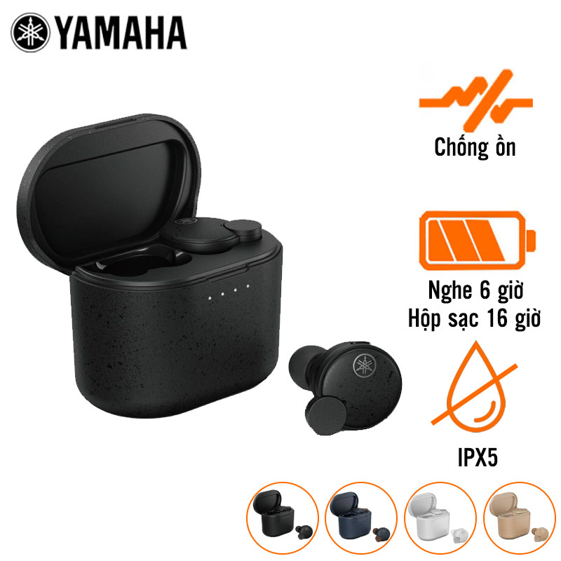 Tai nghe Yamaha TW-E7B (Không Dây, Chống Ồn, Pin 6 Giờ, IPX5, Bluetooth 5.2)