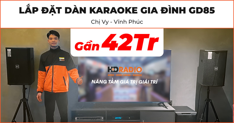 Lắp đặt dàn karaoke gia đình GD85 trị giá gần 42 triệu đồng cho chị Vy ở Tam Đảo, Vĩnh Phúc 