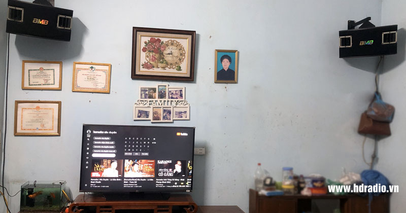 Lắp dàn karaoke cho anh Chung ở Hoàng Mai, Hà Nội (Loa BMB CSV 450SE, Cục công suất JKAudio H2400, Vang số JKaudio X6000 Pro, Micro không dây JKAudio B3 Plus)