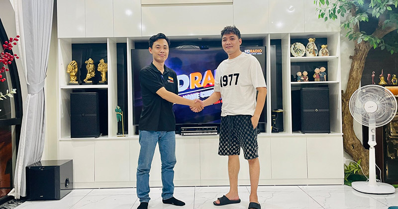 Lắp dàn karaoke Wharfedale HK30 kết hợp sub chất lượng trị giá hơn 47 triệu đồng cho anh Danh ở Quận Long Biên, Hà Nội (Wharfedale WH10 NEO, sub Yamaha NS SW300, Kiwi PD8000, JKaudio K300)