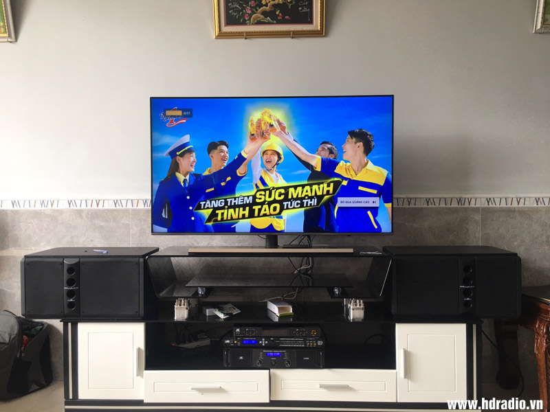 Lắp bộ karaoke anh Định ở Quận 12, Hồ Chí Minh (Loa Wharfedale 5190, Cục công suất JKAudio H2800, Micro không dây JKAudio B5 Plus, Vang cơ JA TF6 Pro)