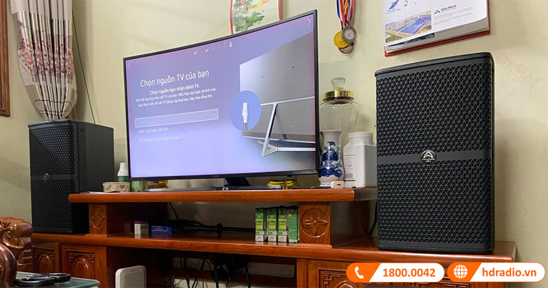 Lắp dàn karaoke gia đình cho anh Dũng ở quận Bắc Từ Liêm, Hà Nội (Wharfedale WH10 NEO, Kiwi PD8000, JKAudio B5 Plus, Polk Audio HTS12 Classic)
