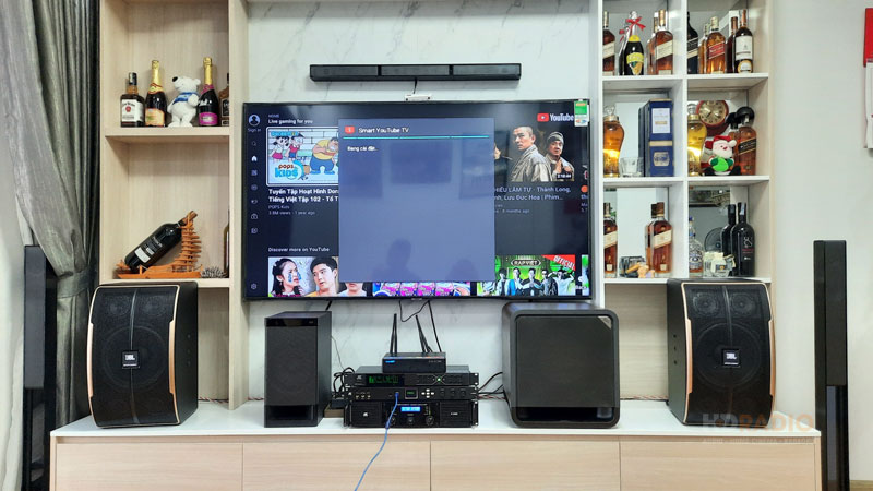 Lắp dàn karaoke JBL cho anh Được ở quận Phú Nhuận, Hồ Chí Minh (JBL Pasion 10, JKaudio H2400, JKaudio B3 Plus, JA TF6 Pro, Polk Audio HTS10)