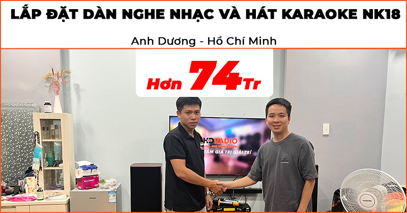 Lắp đặt Dàn nghe nhạc và hát karaoke JBL NK18 chất lượng trị giá hơn 74 triệu đồng cho anh Dương ở Quận Bình Tân, TP.Hồ Chí Minh (JBL Studio 690, Cambridge CXA61, JKaudio X6000 Plus, K800)