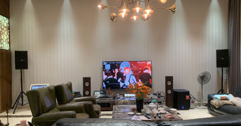 Lắp dàn karaoke Cao Cấp cho anh Hải ở Nam Thăng Long, Tây Hồ, Hà Nội (Wharfedale ANGLO 12, Wharfedale CPD3600,  JKAudio B9,  Sub AX15B,  JKaudio X9000,  ViệtK 4K Plus 4TB,  VietK 23 inch,)