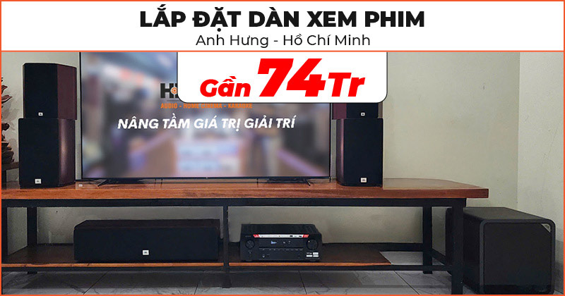 Lắp đặt Dàn xem phim chất lượng trị giá gần 74 triệu đồng cho anh Hưng ở Quận 12, TP.Hồ Chí Minh (JBL Studio 610, 630, 665C, Denon AVR X1800H, sub Polk Audio HTS10)