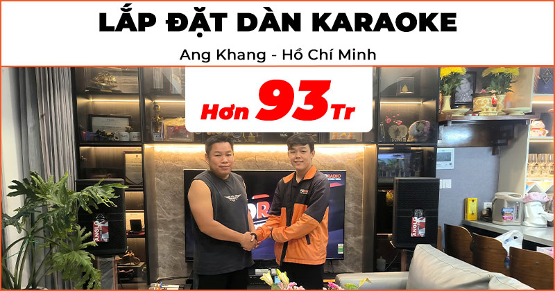 Lắp đặt Dàn karaoke Cực Hay trị giá hơn 93 triệu đồng cho anh Khang ở Thủ Đức, Hồ Chí Minh (Wharfedale Anglo E10, XR2500, sub Wharfedale SW12, JKaudio X9900 Pro, B9, chân loa gỗ 80cm)
