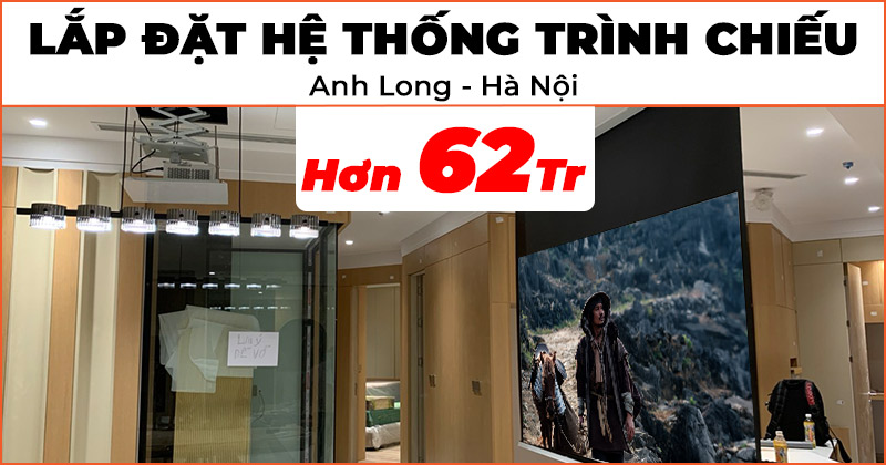 Setup Home Cinema chi phí hơn 62 triệu đồng cho anh Long ở Quận Tây Hồ, Hà Nội (Viewsonic X2, Grandview HT-MI106, giá treo ECM10)