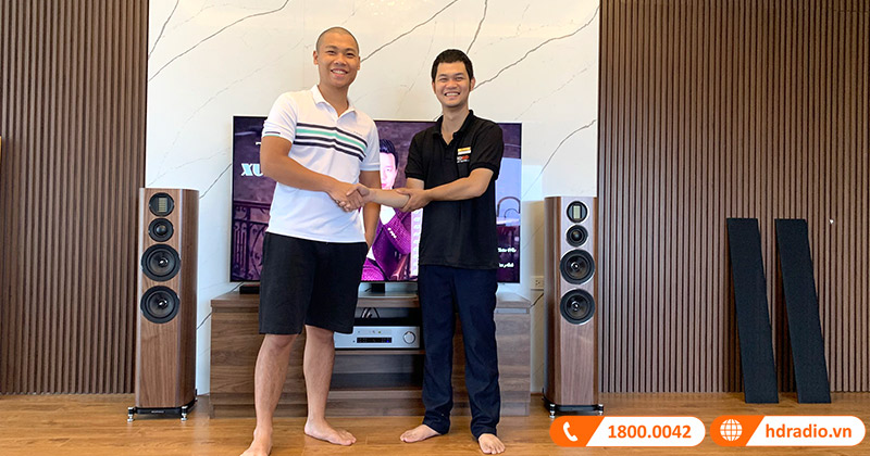 Lắp dàn nghe nhạc Chất Lượng gần 63 triệu đồng cho anh Mạnh ở Hoàng Mai, Hà Nội (Cambridge CXA81, Wharfedale EVO4.4)